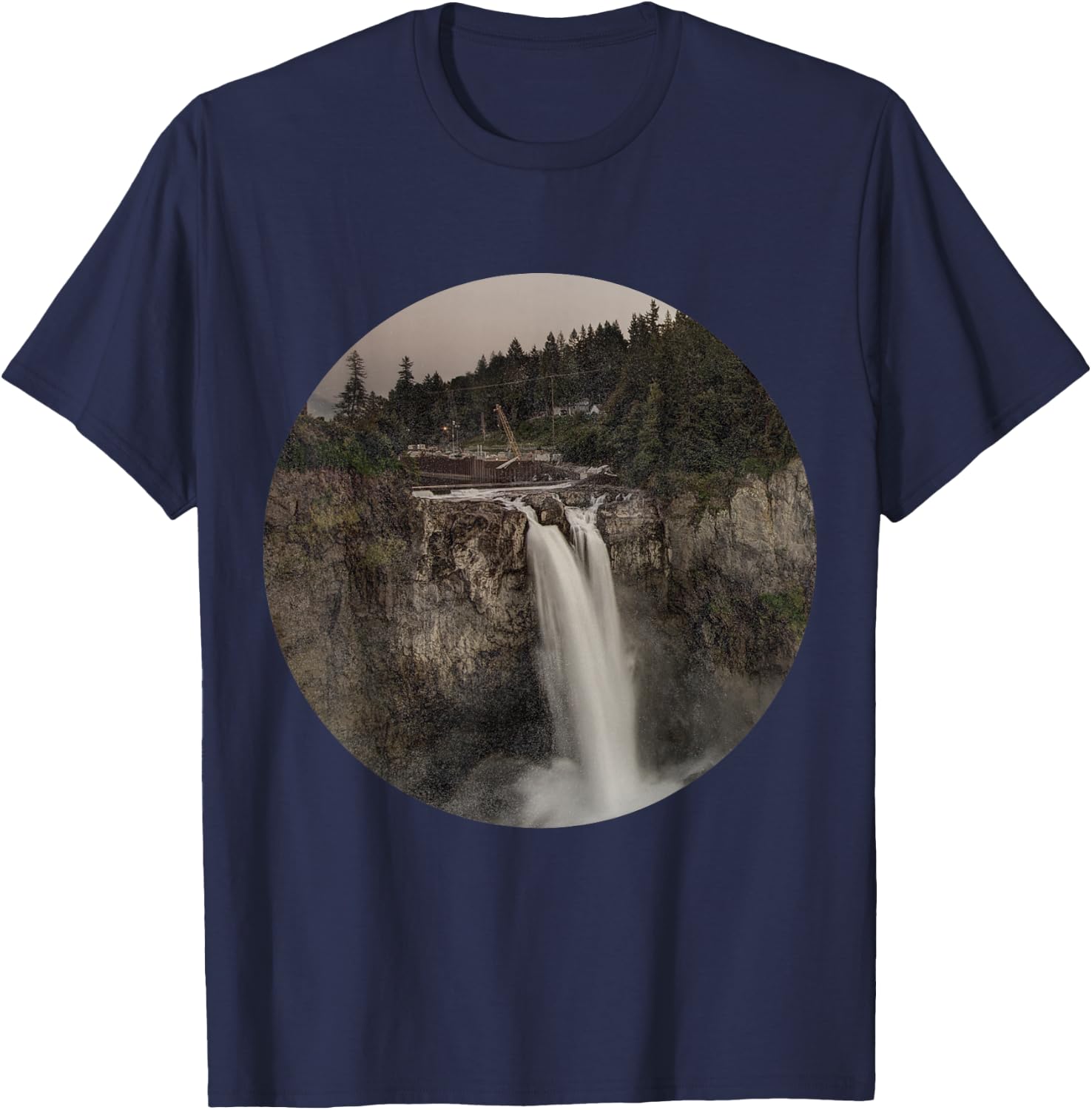 Snoqualmie Falls, Washington State T-Shirt - T-Shirt | Navy