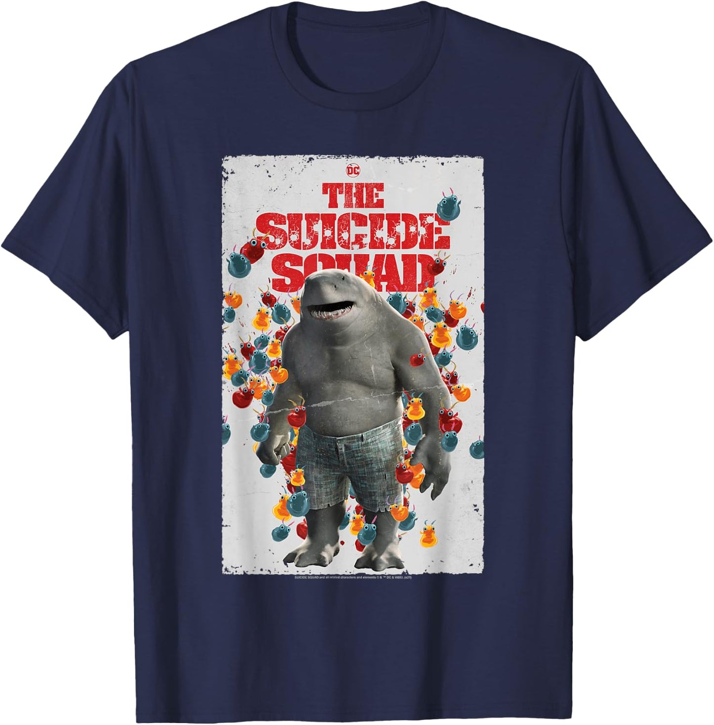 The Suicide Squad King Shark Poster T-Shirt - T-Shirt | Navy