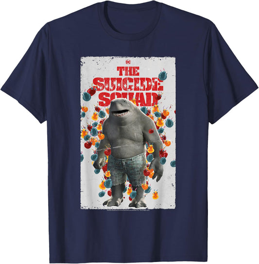 The Suicide Squad King Shark Poster T-Shirt - T-Shirt | Navy