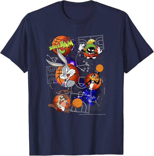 Space Jam Classic Toons Basketball Playbook T-Shirt - T-Shirt | Navy