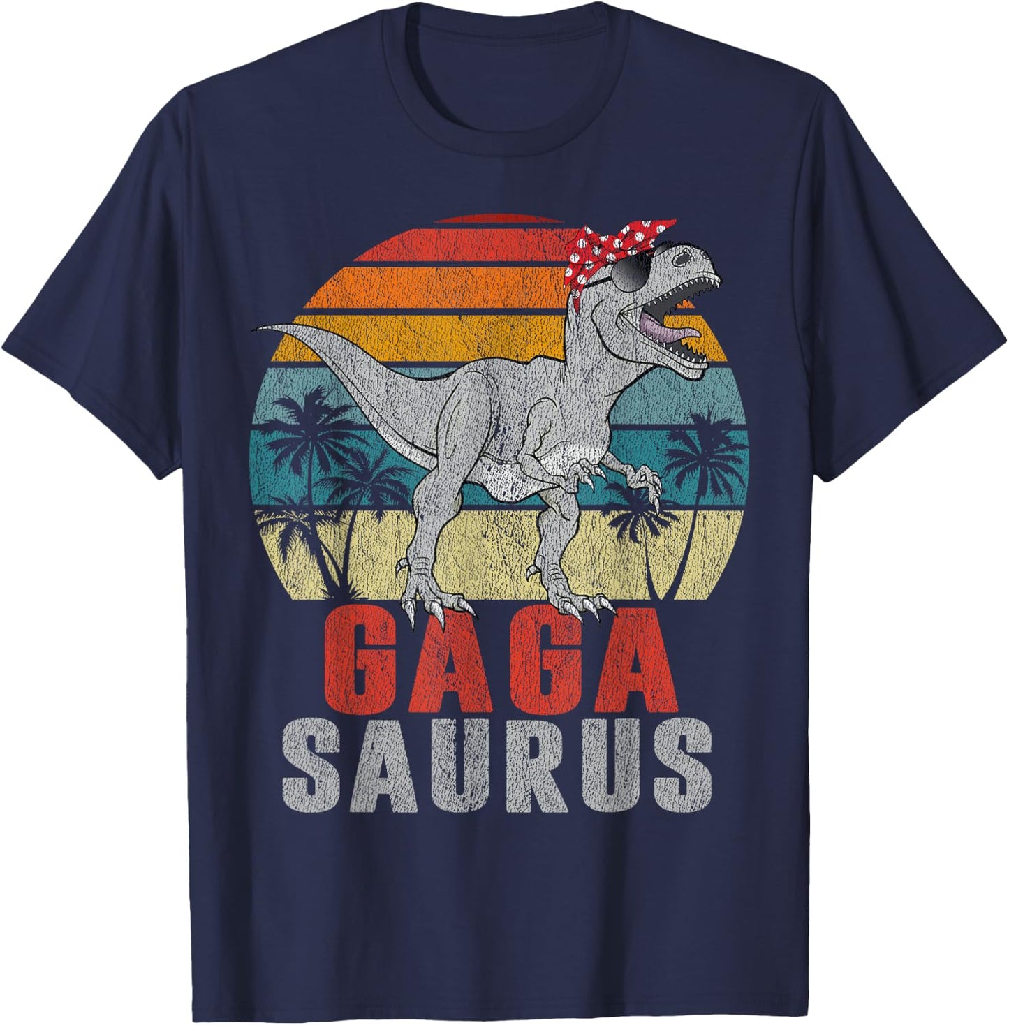 Gagasaurus T Rex Dinosaur Gaga Saurus Family Matching T-Shirt - T-Shirt | Navy
