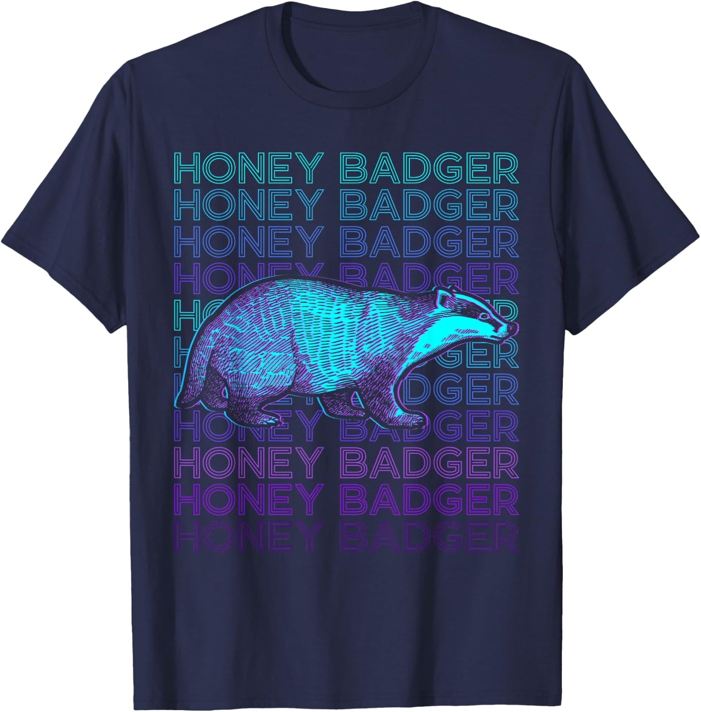 Honey Badger Retro T-Shirt - T-Shirt | Navy
