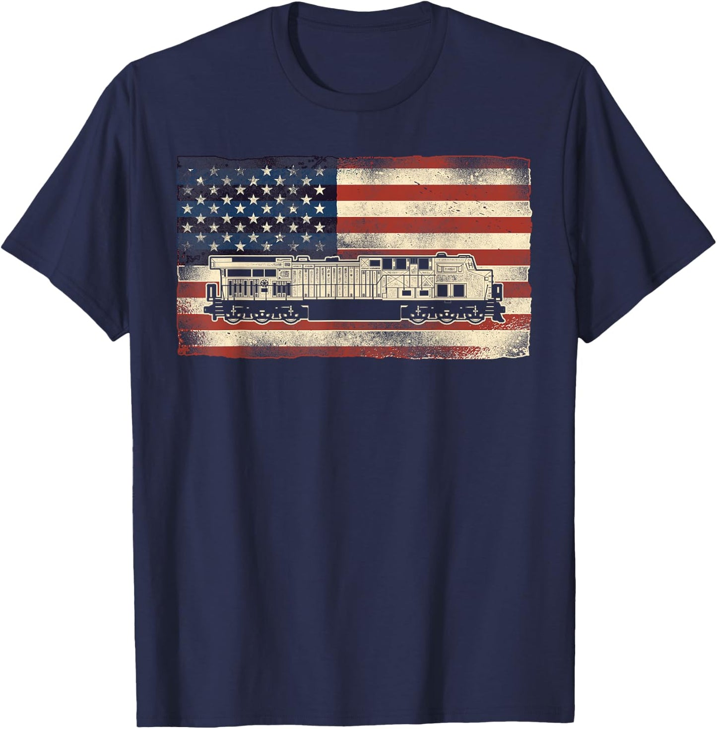 Freight Diesel Train Driver Trainspotting Locomotive T-Shirt - T-Shirt | Navy