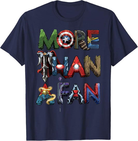Marvel Avengers More Than A Fan Word Stack T-Shirt - T-Shirt | Navy