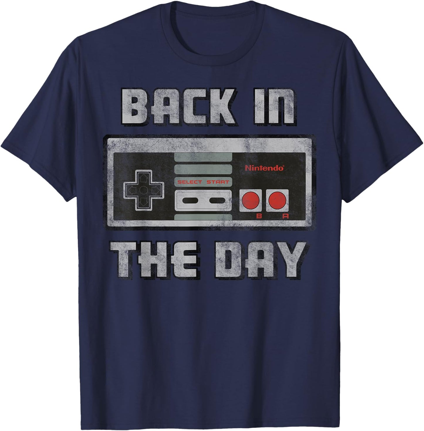Nintendo NES Controller in The Day Vintage Graphic Small T-Shirt - T-Shirt | Navy