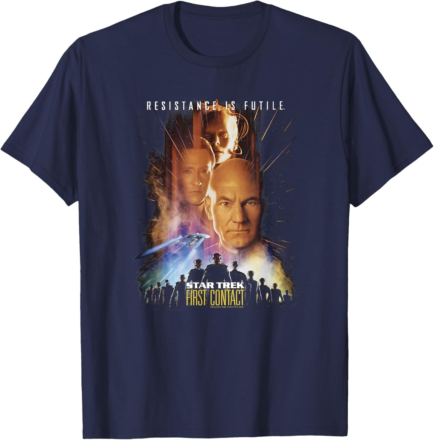 Star Trek First Contact Movie T-Shirt - T-Shirt | Navy