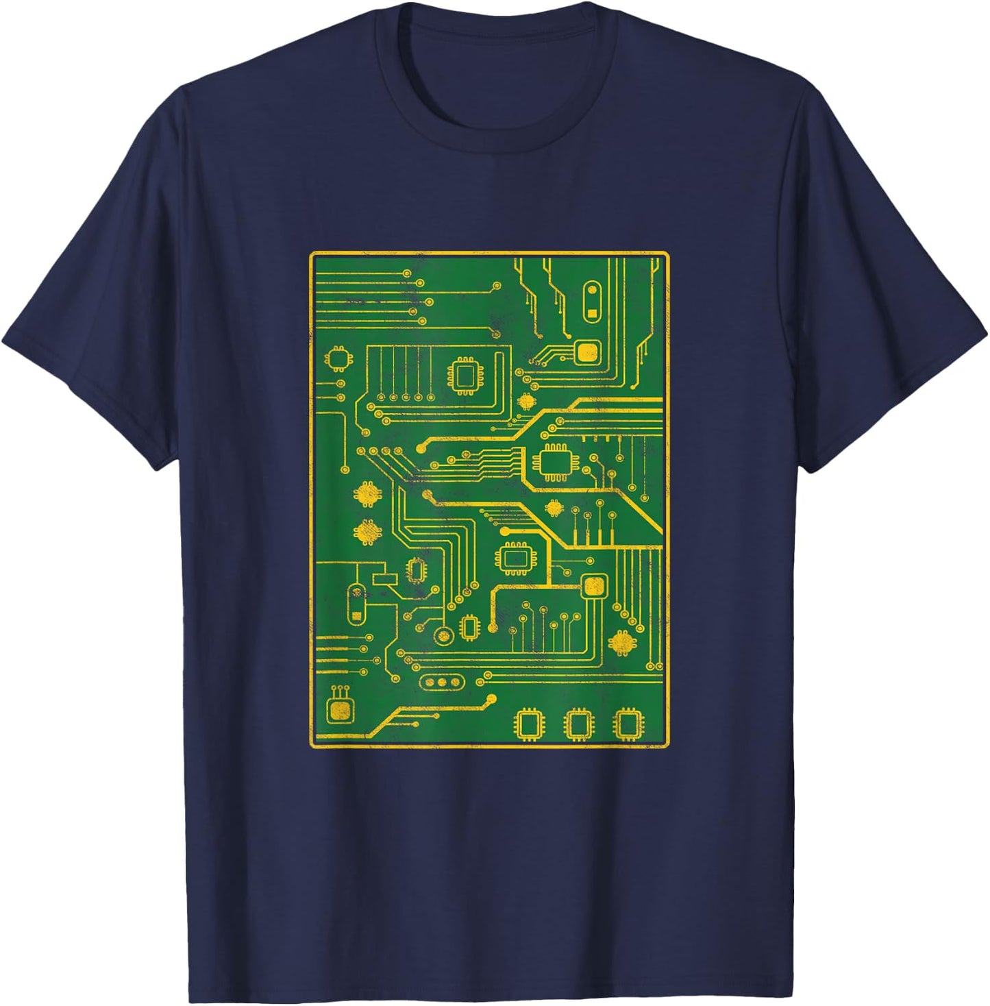 Computer Repair Tech Technician Motherboard Printed Circuit Board T-Shirt - T-Shirt | Navy