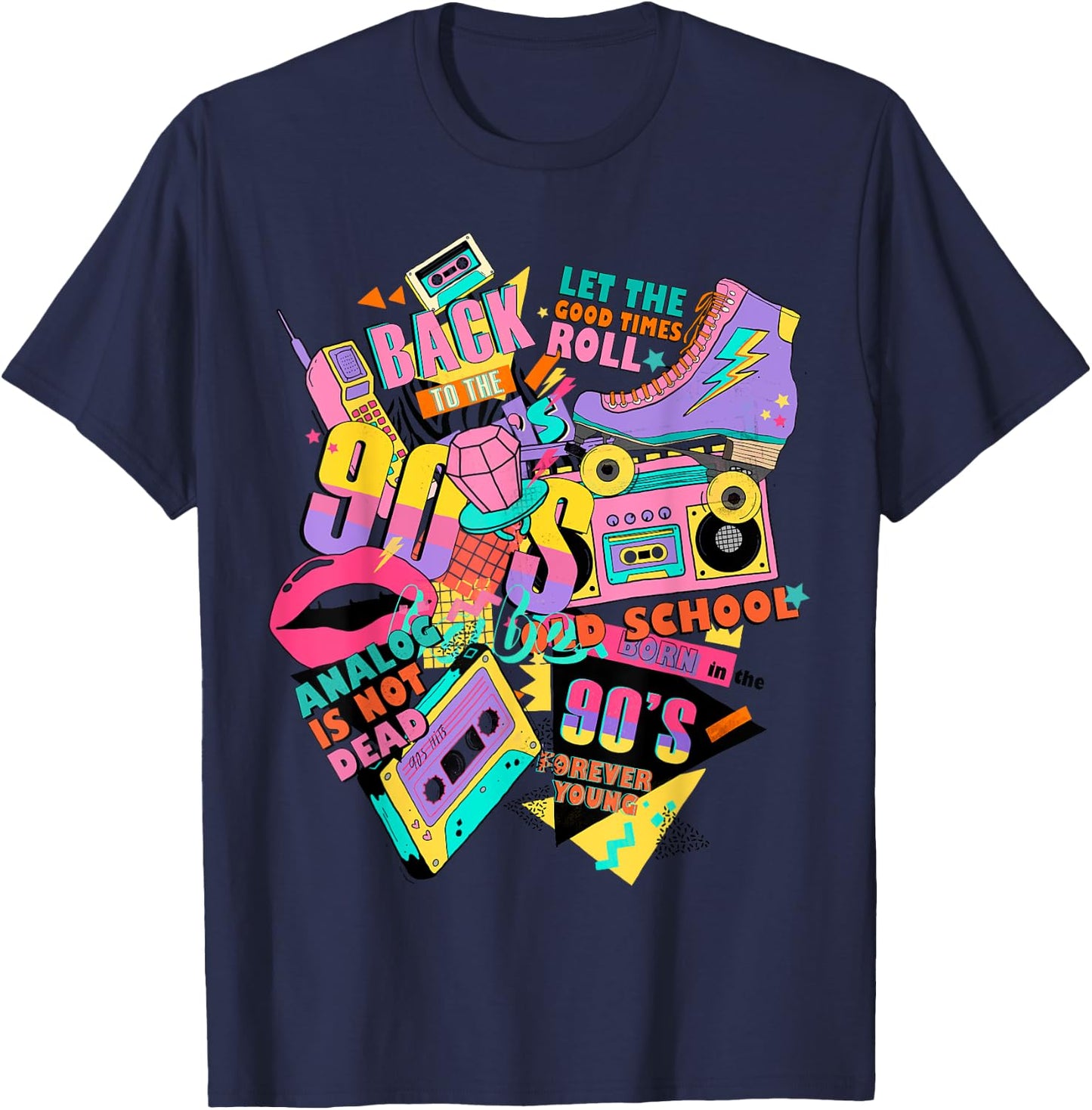 Funny 90s Theme Outfit Vintage Retro 90s Shirt T-Shirt - T-Shirt | Navy