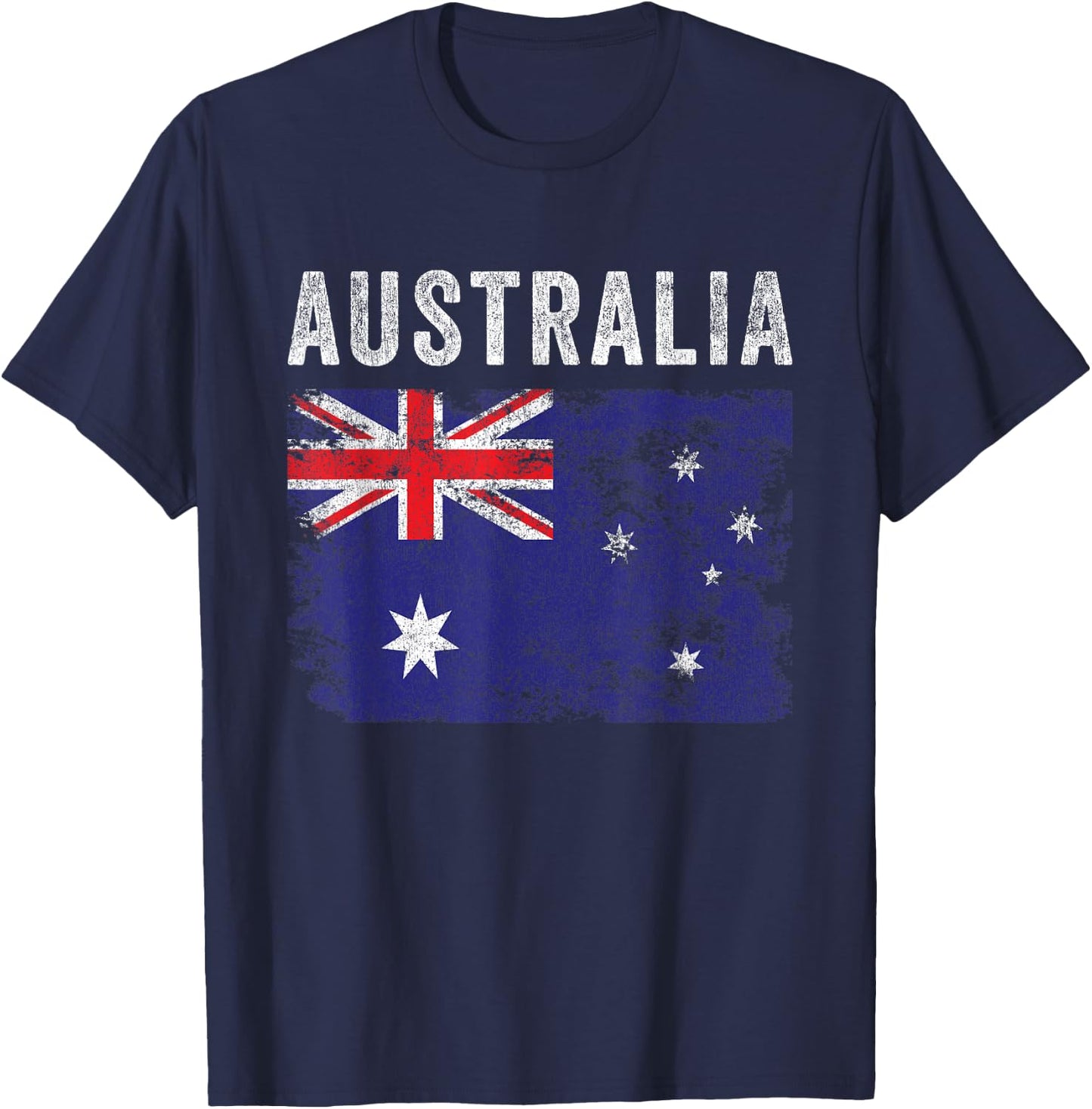 Australia Flag Distressed - Men Women Kids - Australian Flag T-Shirt - T-Shirt | Navy