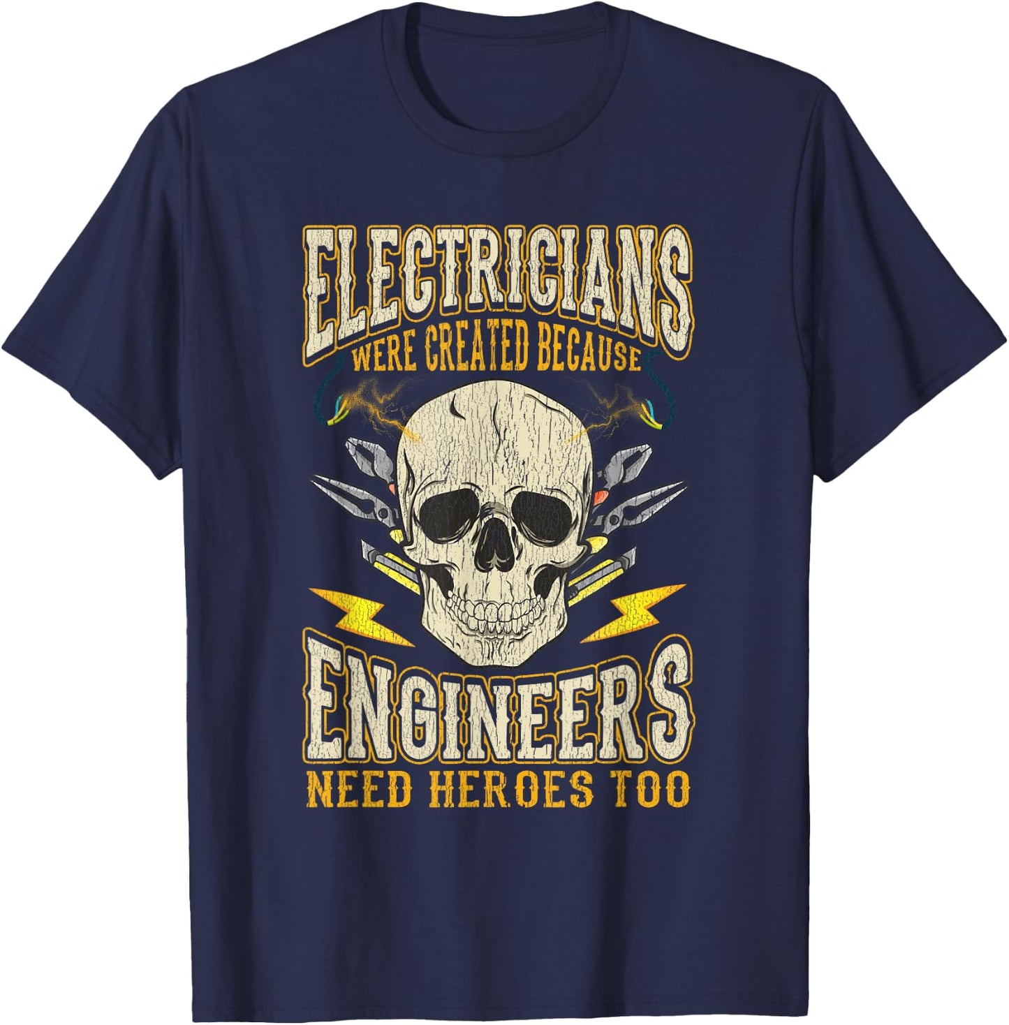 Electrician Funny Humor Occupation Electricians T-Shirt - T-Shirt | Navy