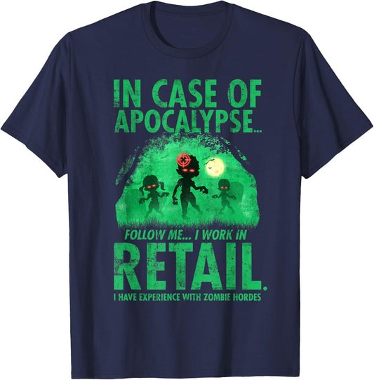 Retail Worker Funny Zombie Halloween T-Shirt - T-Shirt | Navy