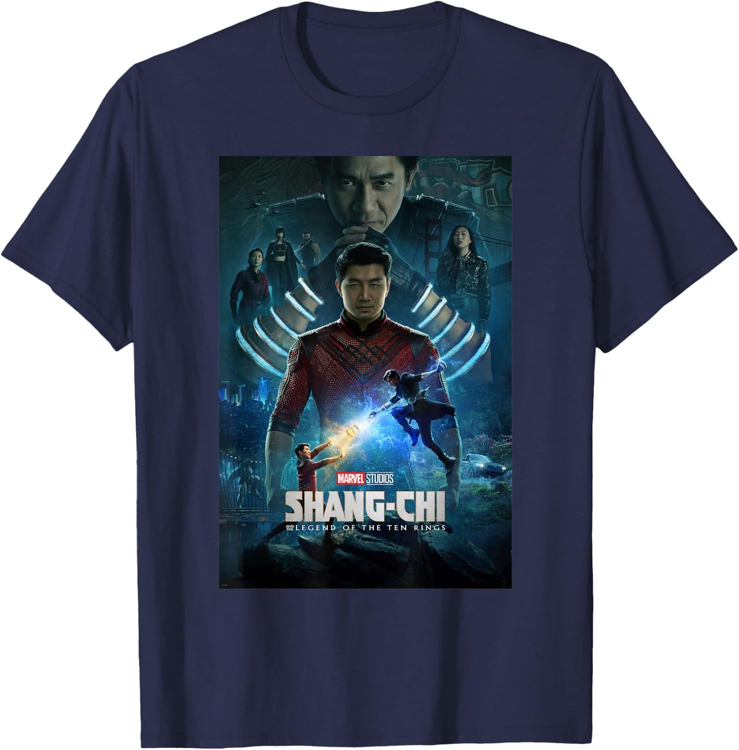 Marvel Shang-Chi Ten Rings Group Shot Poster T-Shirt - T-Shirt | Navy
