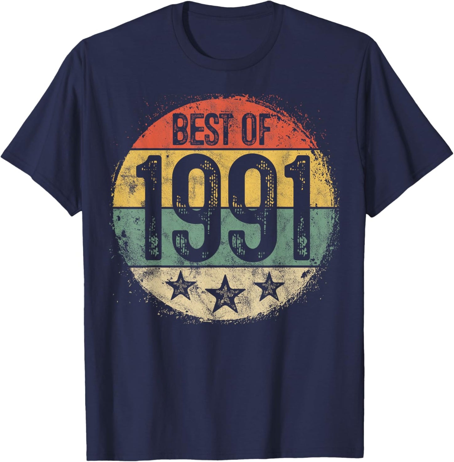Best Of 1991 34th Birthday Gifts Women 34 Year Old T-Shirt - T-Shirt | Navy