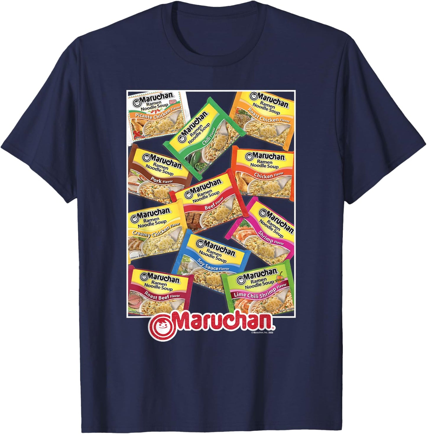 Maruchan Ramen Noodle Flavor Profiles Poster T-Shirt - T-Shirt | Navy