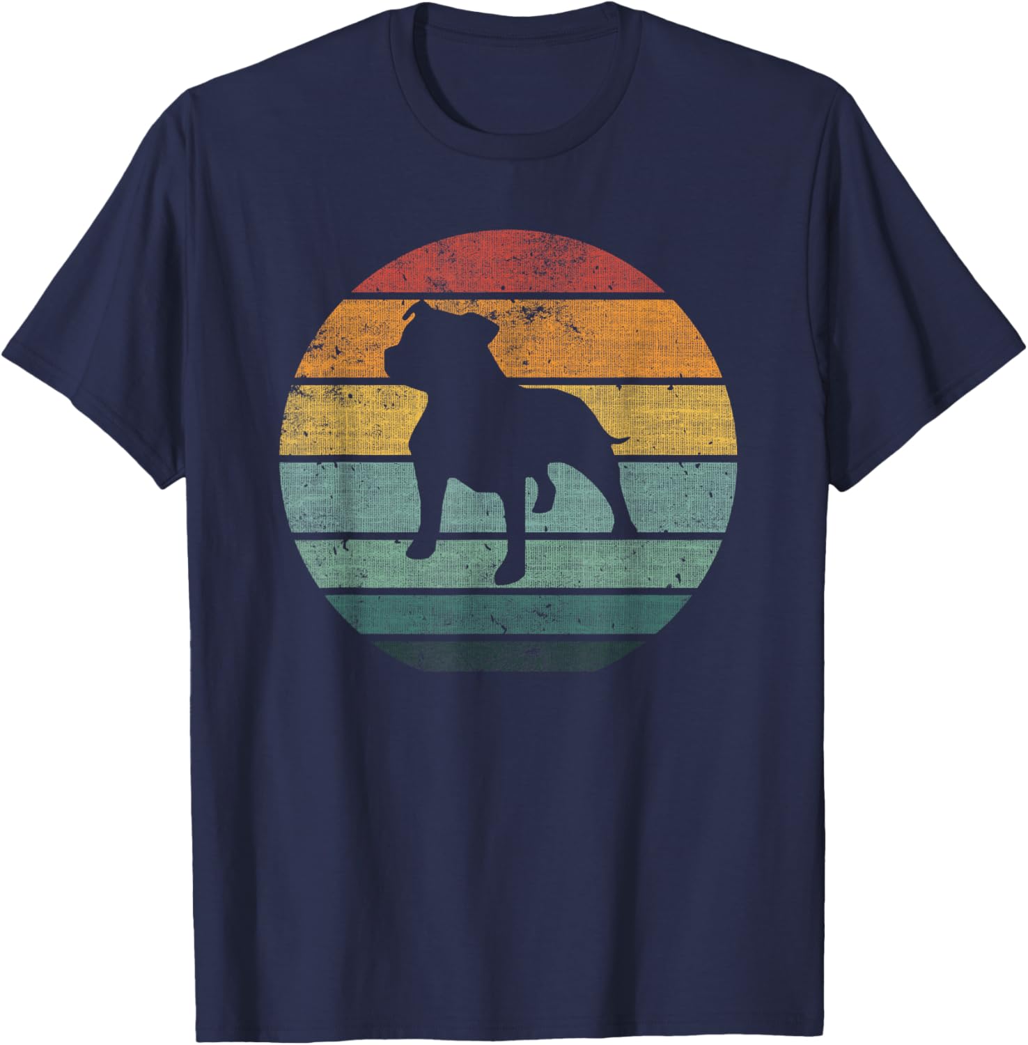 Staffordshire Bull Terrier Staffy Dog Breed Retro Vintage T-Shirt - T-Shirt | Navy