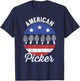 Morel Mushroom Hunter American Picker US Flag Retro Foraging T-Shirt - T-Shirt | Navy