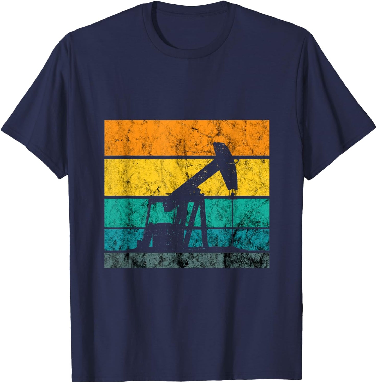 Oilfield Worker Oil Rig Oildrilling Retro Vintage Oil Worker T-Shirt - T-Shirt | Navy