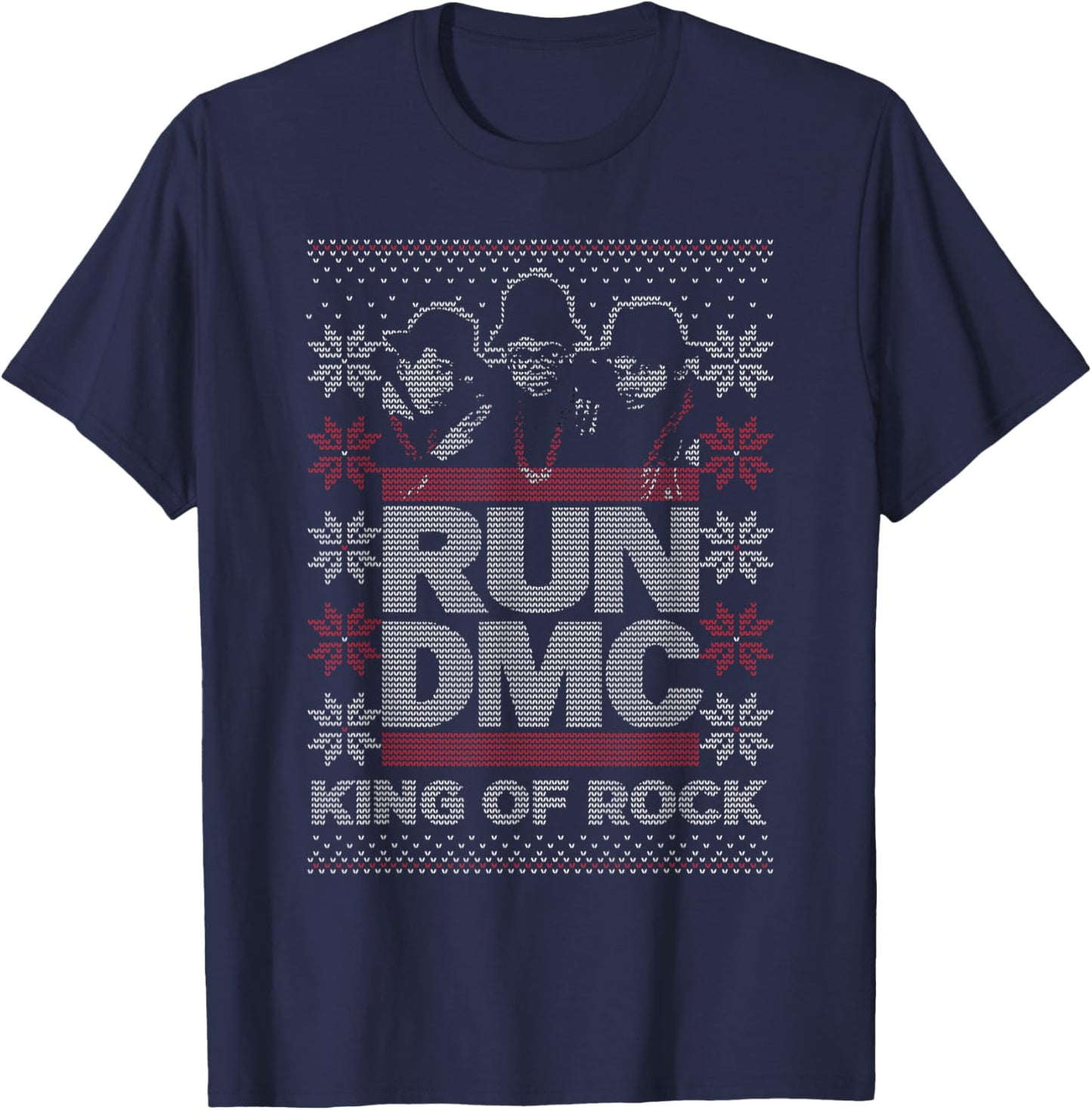Run DMC Holiday King Of Rock T-Shirt - T-Shirt | Navy