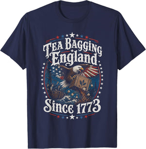 Teabagging England Since 1773 America 4th of July 250 Years T-Shirt - T-Shirt | Navy