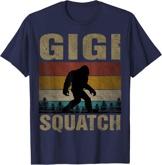 Gigi Squatch Bigfoot Gigi Sasquatch Yeti Family Matching T-Shirt - T-Shirt | Navy