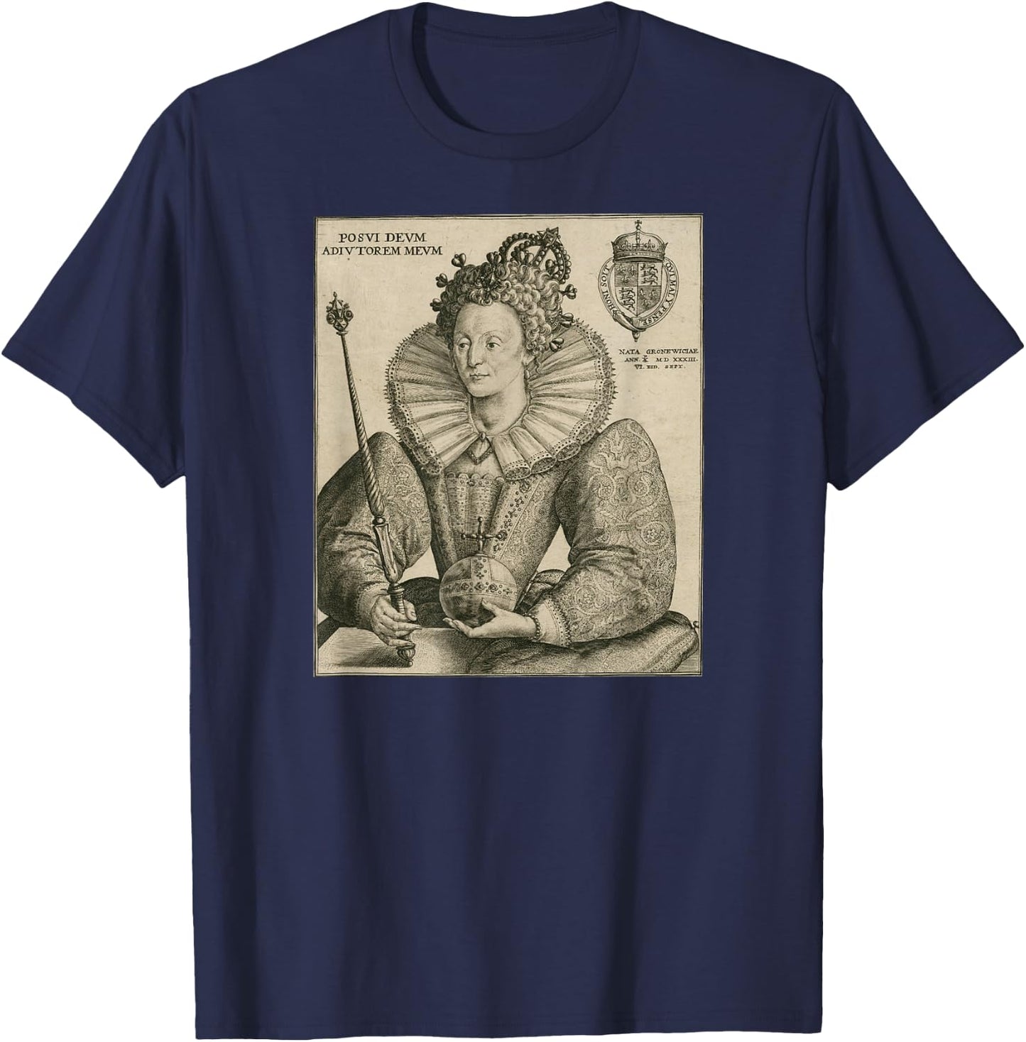 Vintage Elizabeth I Shirt Vintage Royal British Family T-Shirt - T-Shirt | Navy