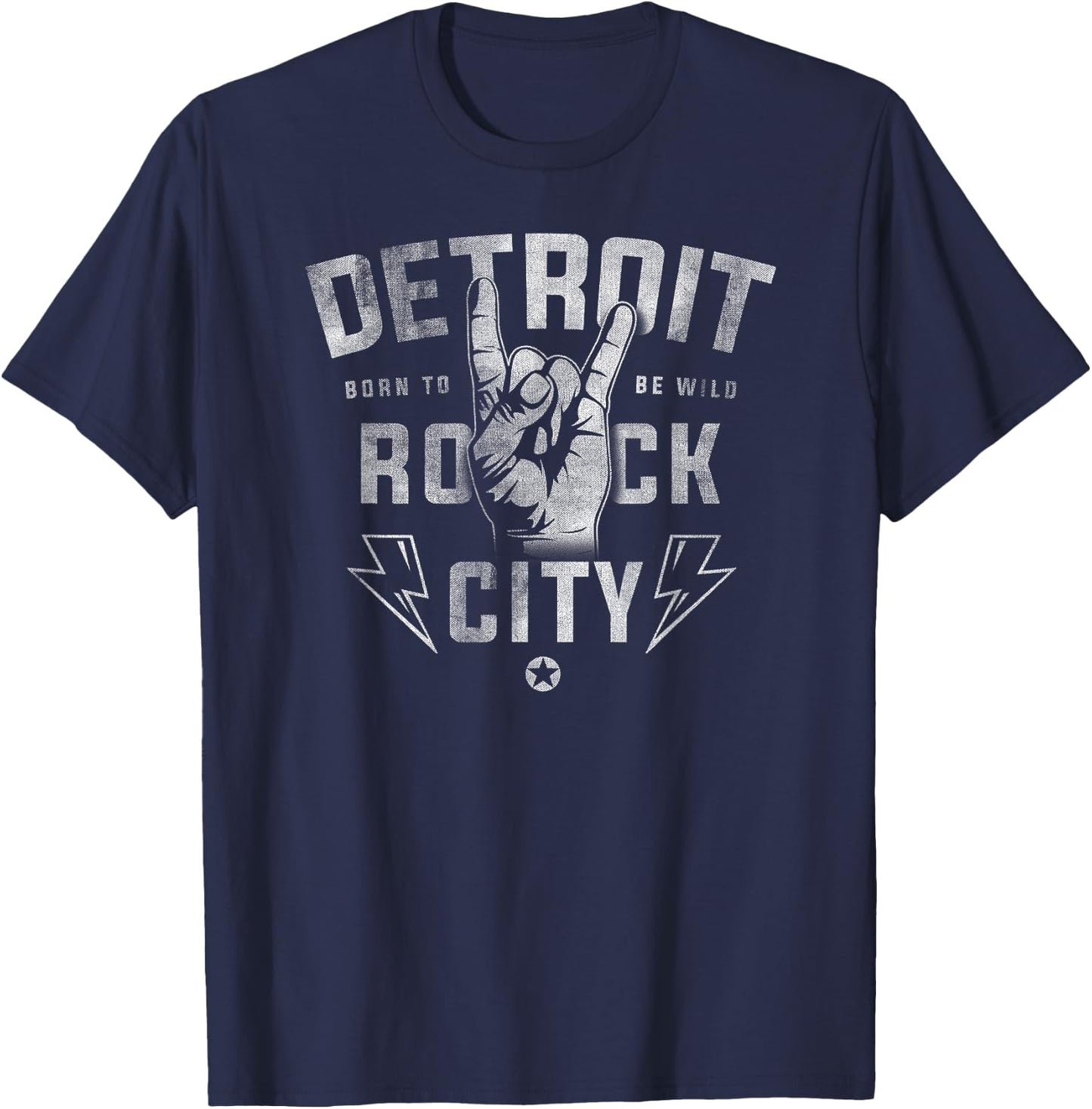 Detroit Rock City Black Vintage T-Shirt - T-Shirt | Navy