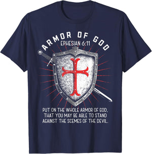 Armor Of God Ephesians 6:17 Bible Verse T Christian T-Shirt - T-Shirt | Navy