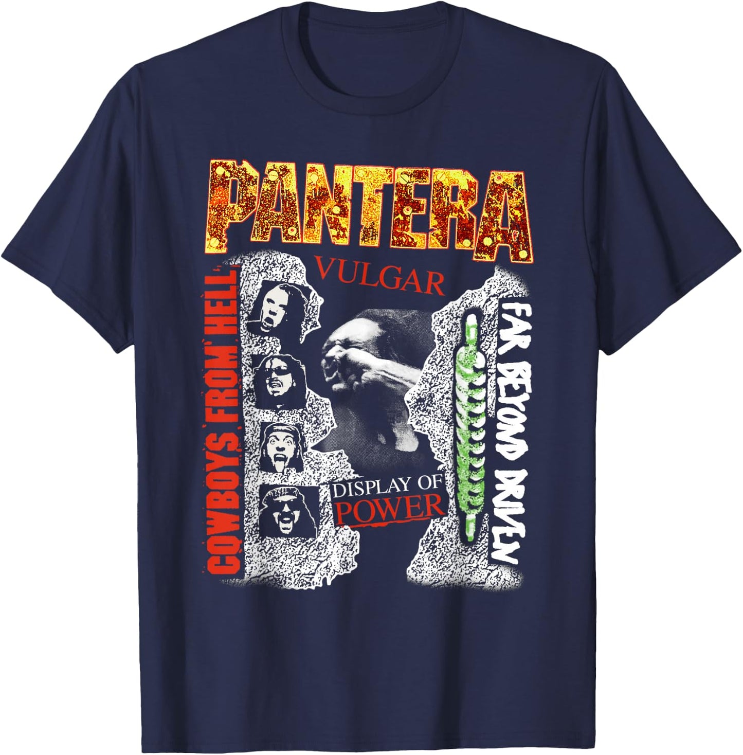 Pantera Official Album Covers Small T-Shirt - T-Shirt | Navy