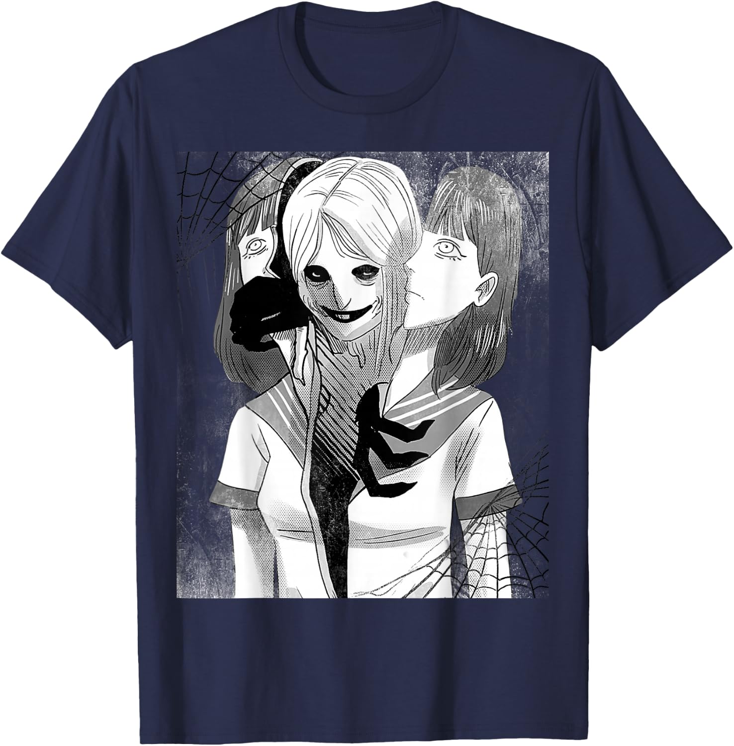Otaku Anime Japanese Gothic Witch Occult Girl Horror Demon T-Shirt - T-Shirt | Navy