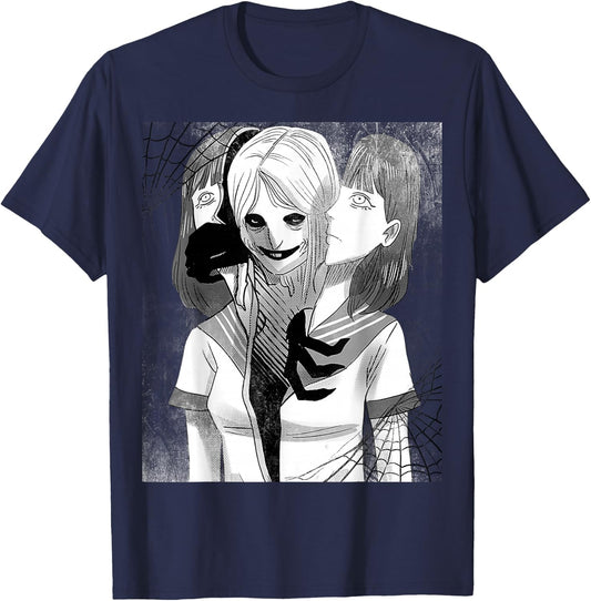 Otaku Anime Japanese Gothic Witch Occult Girl Horror Demon T-Shirt - T-Shirt | Navy