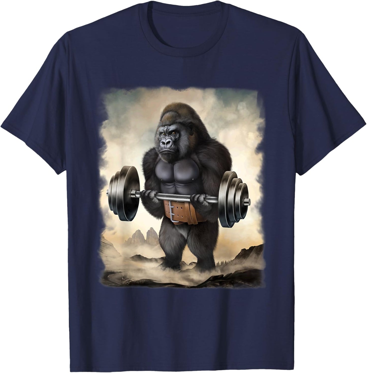 Gorilla Muscle Training Weightlifting T-Shirt - T-Shirt | Navy