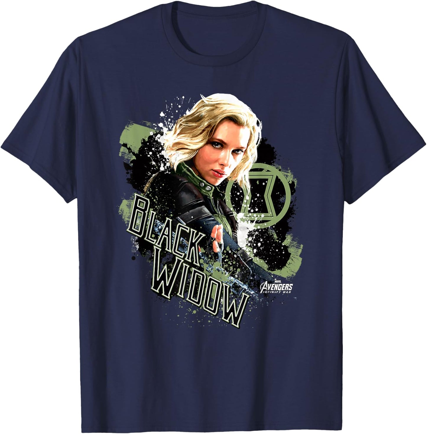 Marvel Infinity War Black Widow Pain Splat Graphic T-Shirt - T-Shirt | Navy