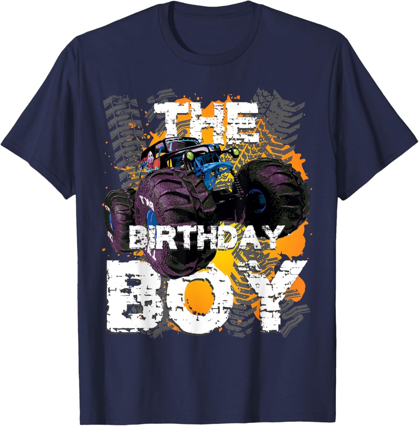The Birthday Boy Monster Truck Matching Family Party T-Shirt - T-Shirt | Navy