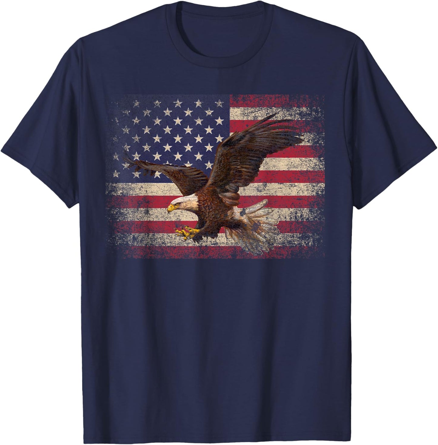 Bald Eagle 4th of July American Flag Country T-Shirt - T-Shirt | Navy