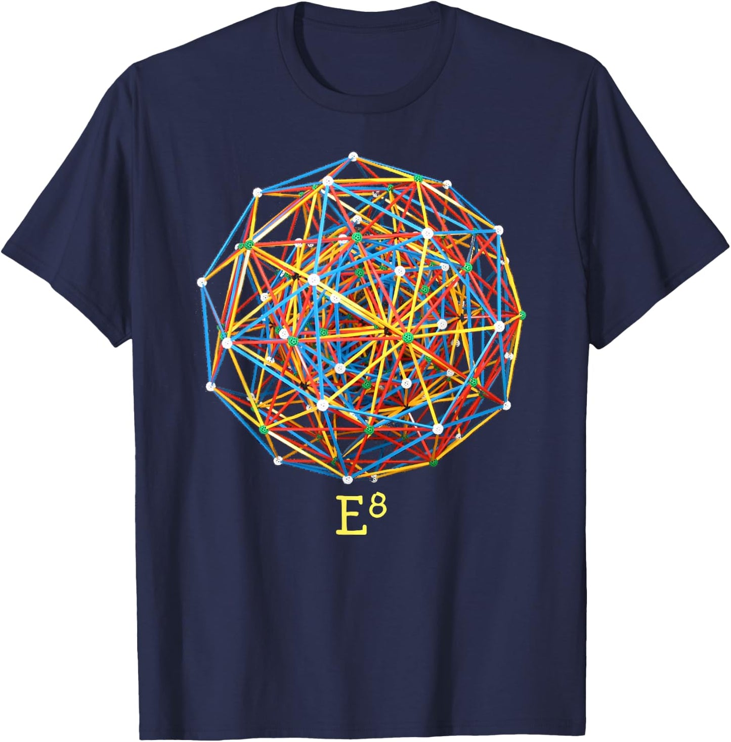 Signs and Symbols E8 Mathematics Group Theory Lie Groups T-Shirt - T-Shirt | Navy