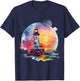Lighthouse Seaside House Sailing Sea Beach Boating T-Shirt - T-Shirt | Navy