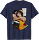 Retro Wrapped Paper TV Girl T-Shirt - T-Shirt | Navy