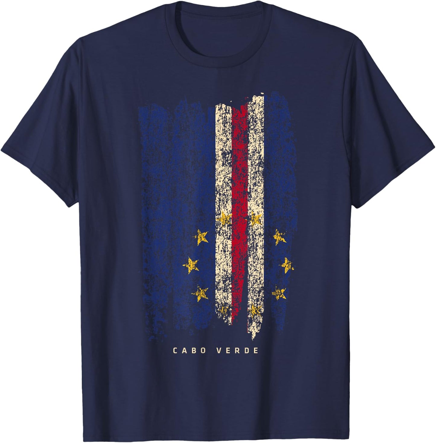 Vintage Cape Verde Retro Cabo Verde Flag Shirt T-Shirt - T-Shirt | Navy