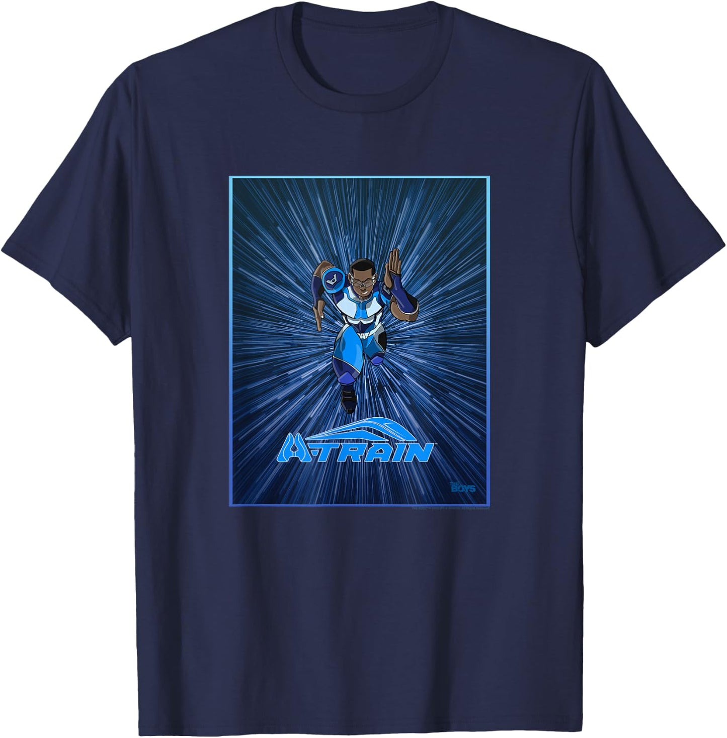The Boys A-Train Illustration Superhero TV Show T-Shirt - T-Shirt | Navy