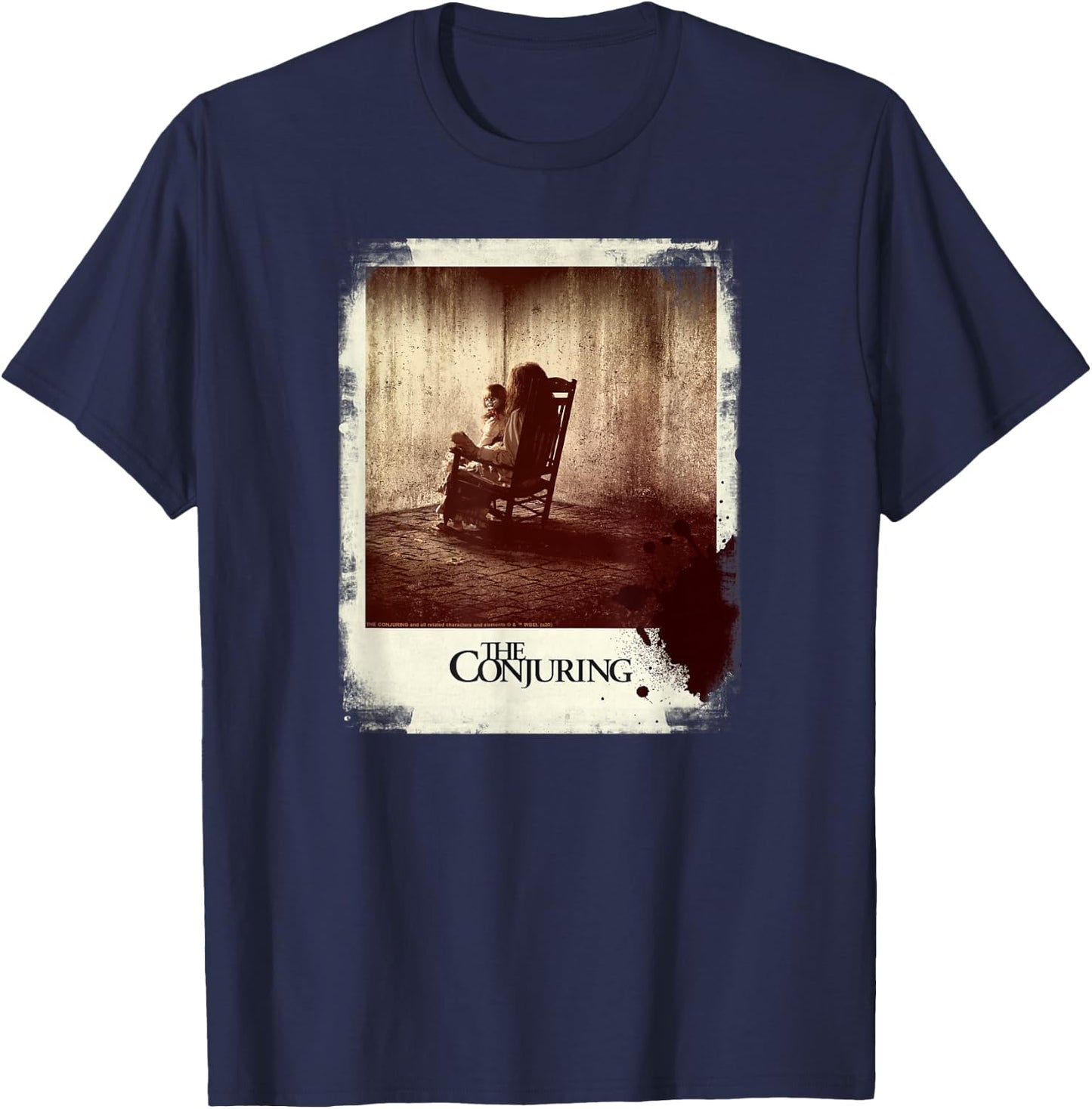 The Conjuring Grunge Annabelle Polaroid Horror Poster T-Shirt - T-Shirt | Navy