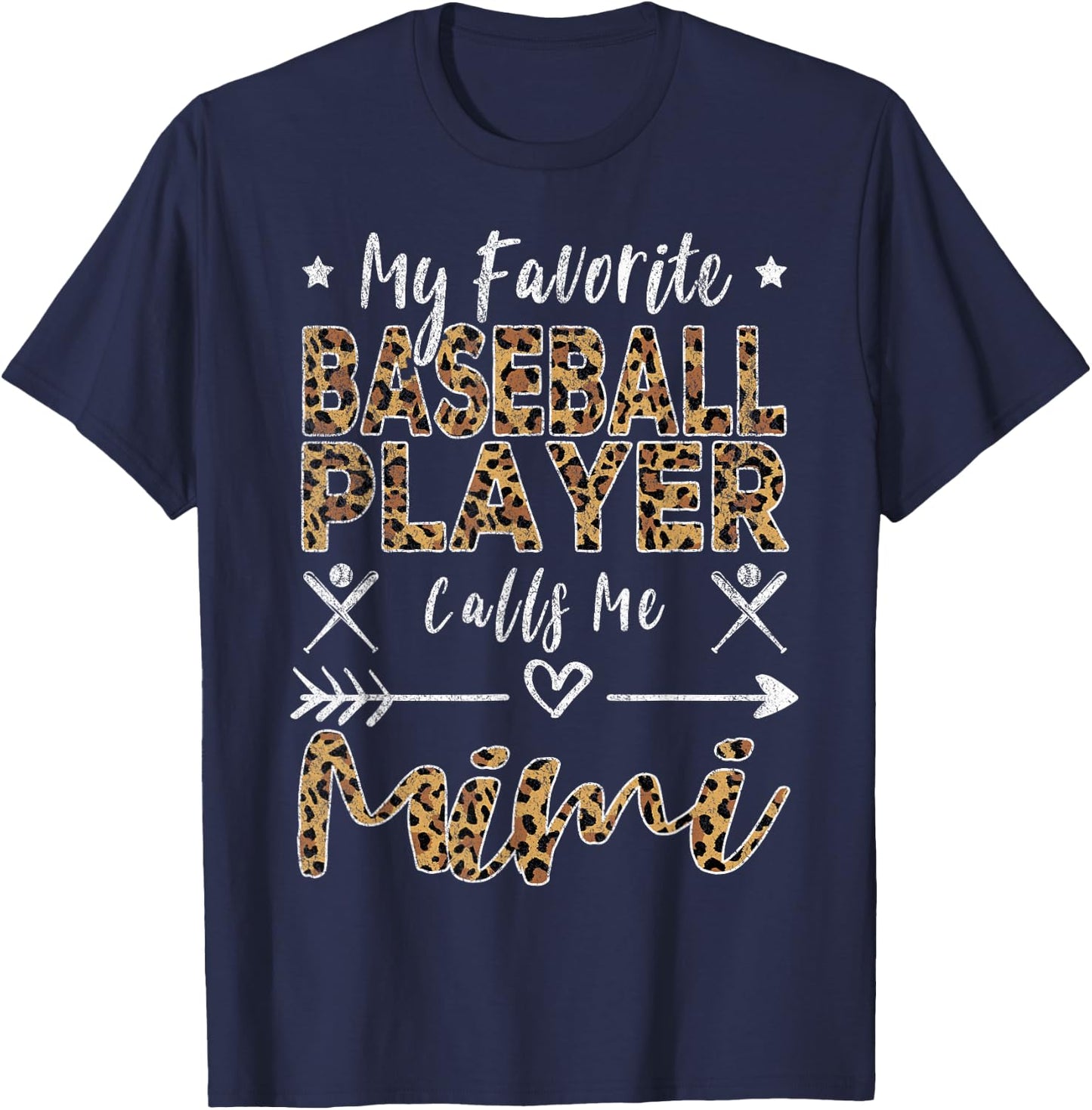 My Favorite Baseball Player Calls Me Mimi Grandma T-Shirt - T-Shirt | Navy