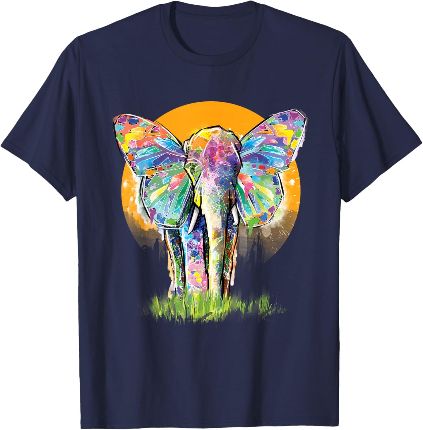 Elephant Shirt Men Women Elephant Lover Graphic Elephant T-Shirt - T-Shirt | Navy