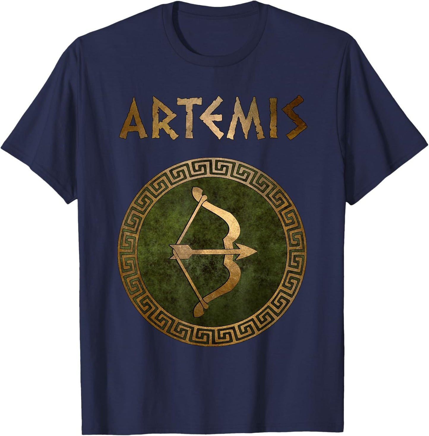 Artemis Greek Goddess of Hunting Antique Symbol T-Shirt - T-Shirt | Navy