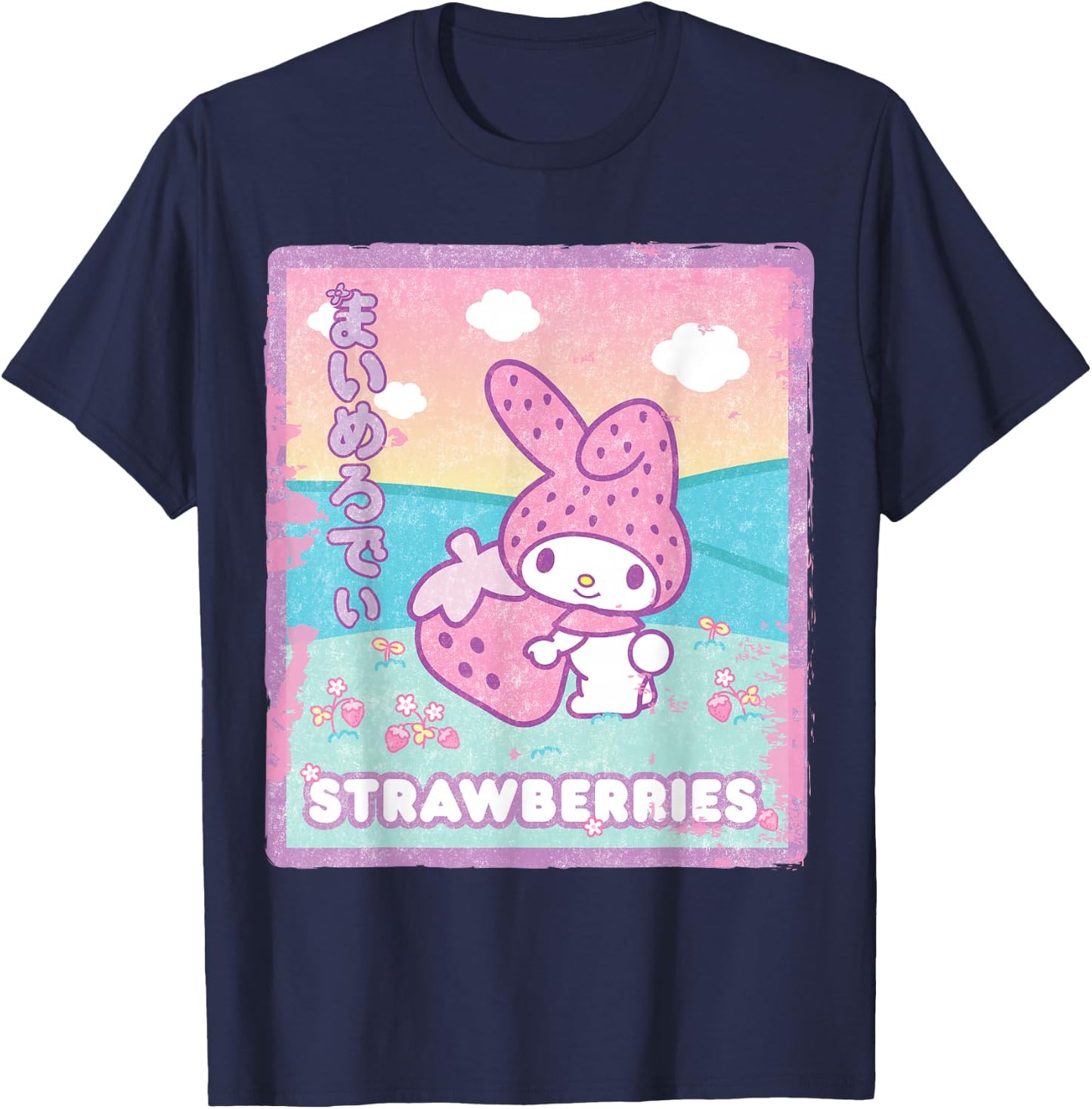 My Melody Strawberry Milk T-Shirt - T-Shirt | Navy