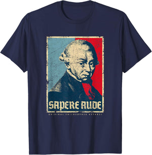 Sapere Aude Immanuel Kant Transcendental Philosophy Vintage T-Shirt - T-Shirt | Navy