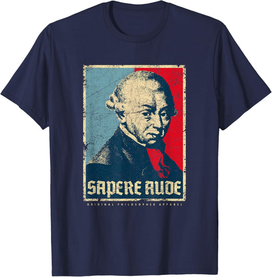 Sapere Aude Immanuel Kant Transcendental Philosophy Vintage T-Shirt - T-Shirt | Navy