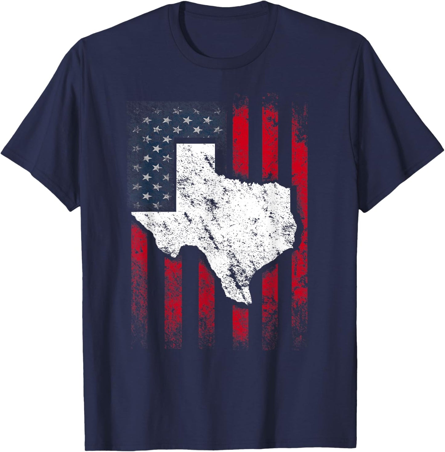 Vintage American US Flag Texas Austin Shirt Funny Gift T-Shirt - T-Shirt | Navy