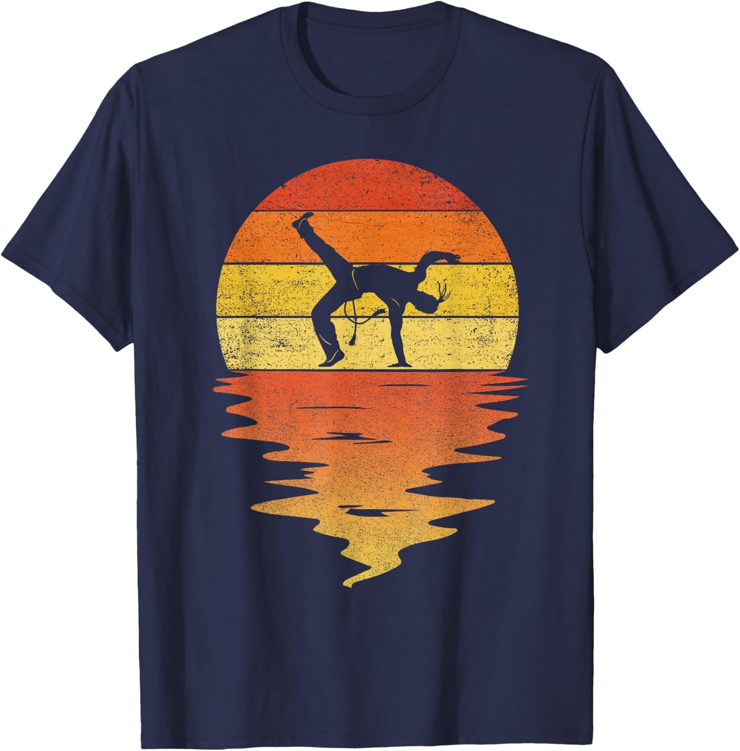 Capoeira shirt retro sunset 70s vintage Capoeira T-Shirt - T-Shirt | Navy