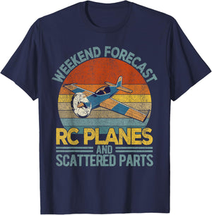 Funny RC Plane Weekend Model Airplane Pilot Retro T-Shirt - T-Shirt | Navy