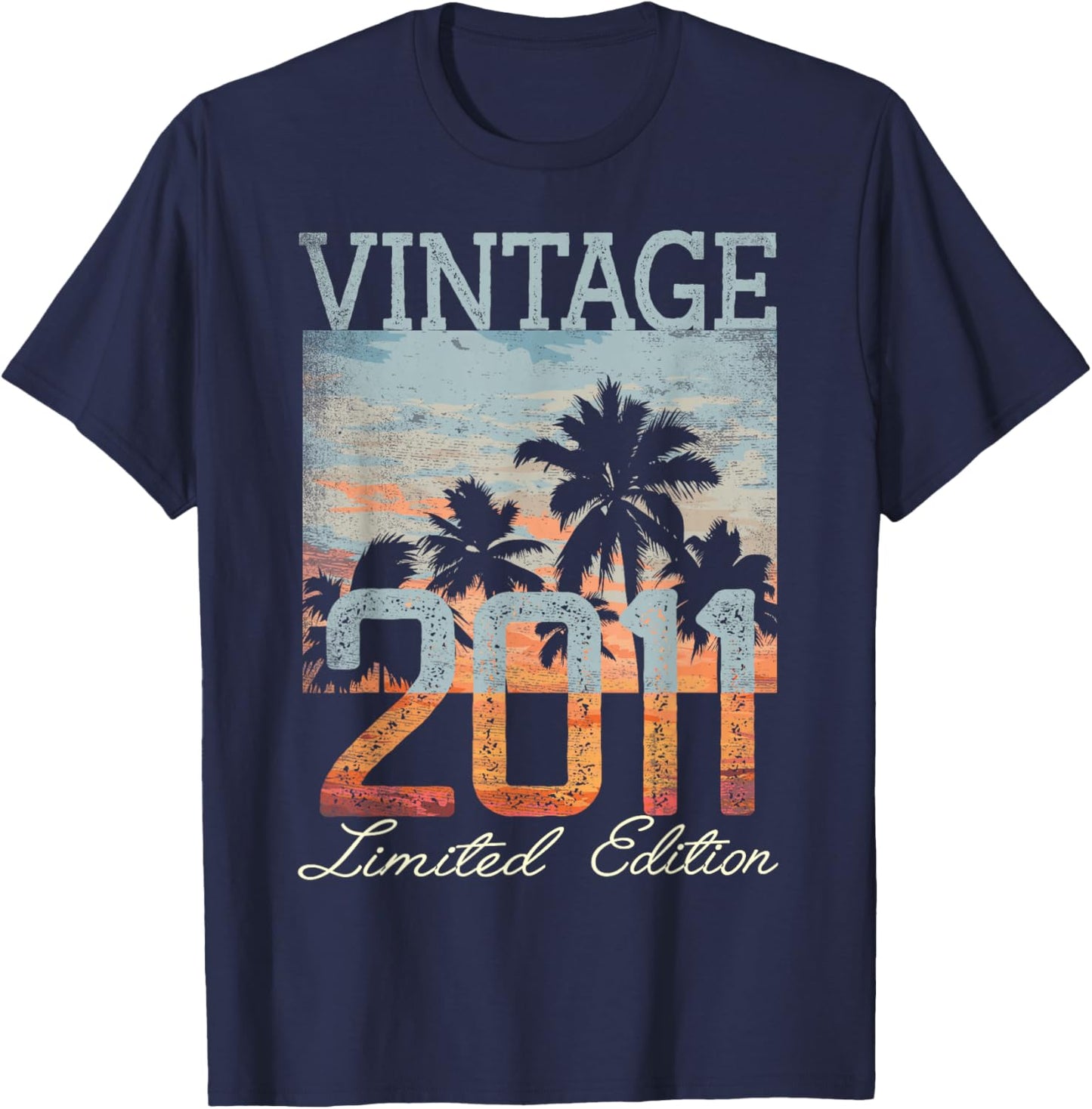 Vintage 2011 Limited Edition 14th Birthday 14 Year Old Gifts T-Shirt - T-Shirt | Navy